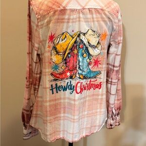 Howdy Christmas Plaid Shirt